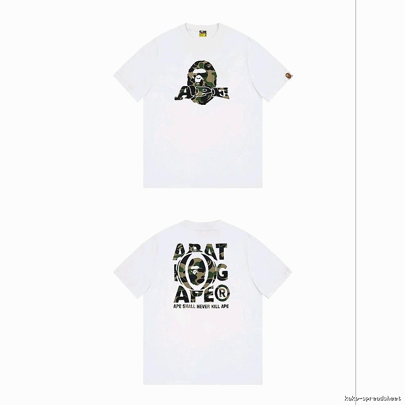 Bape Ape Head Camouflage Style White T-shirt