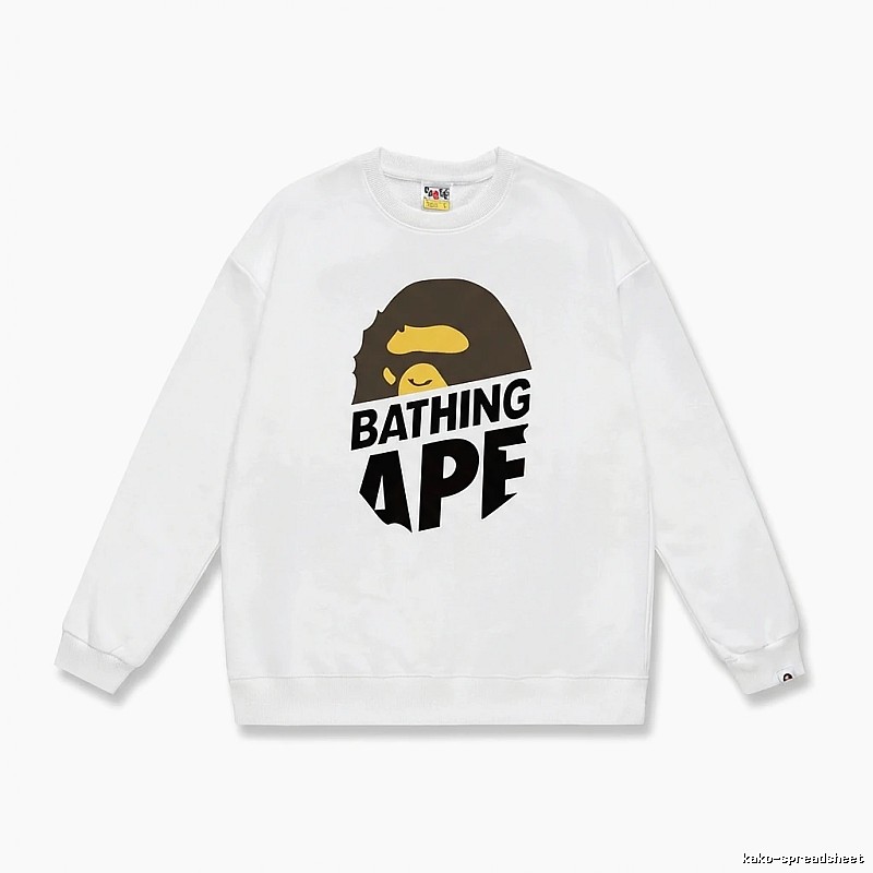 Bape Ape Head Casual White Sweatshirt