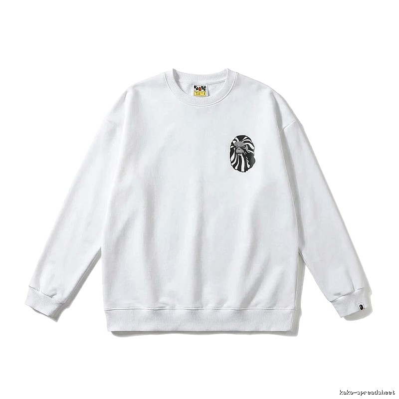 Bape Ape Head Minimalist Style White Sweatshirt