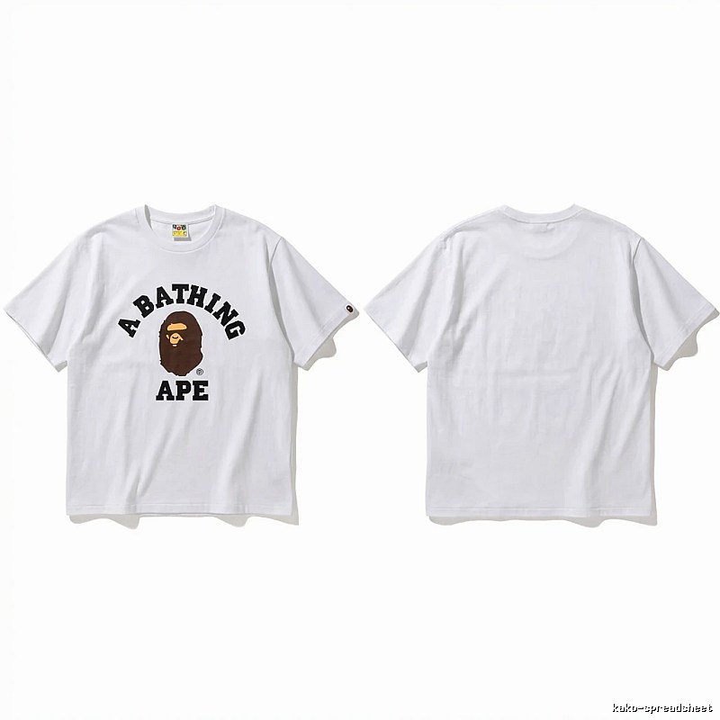 Bape ape head minimalist style white T-shirt