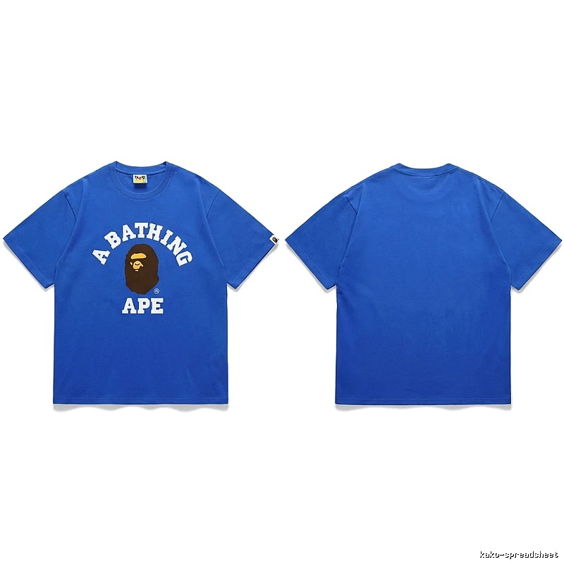 Bape Ape Head Simple Style Blue T-shirt