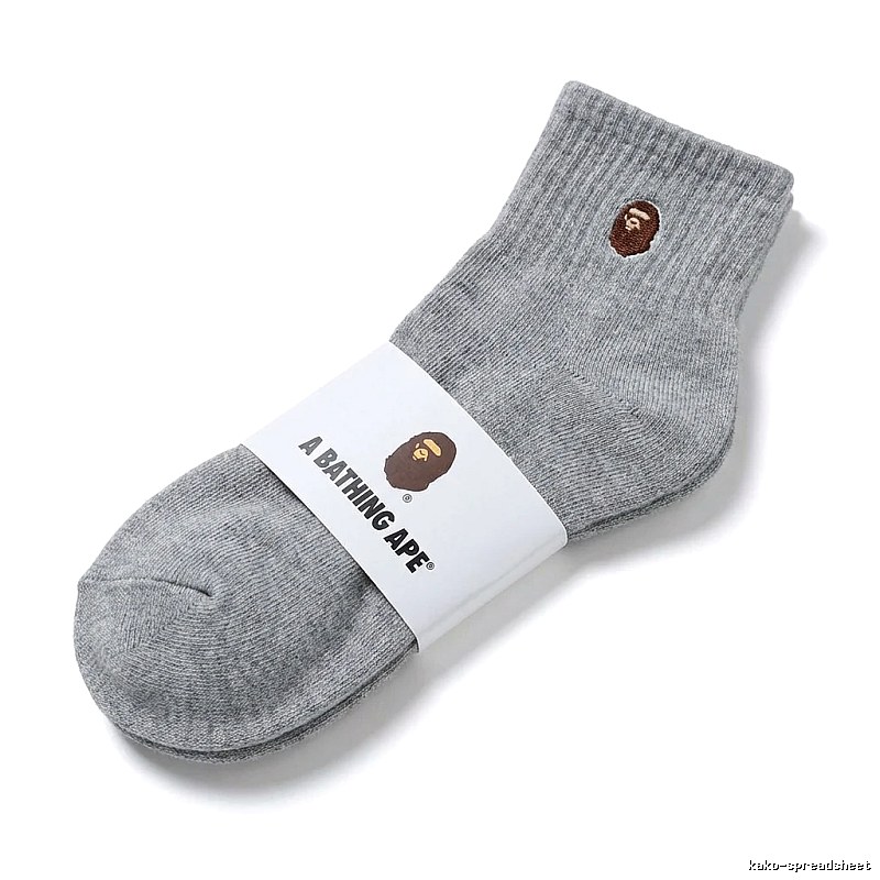 Bape Ape Head Trendy Brand Gray Socks