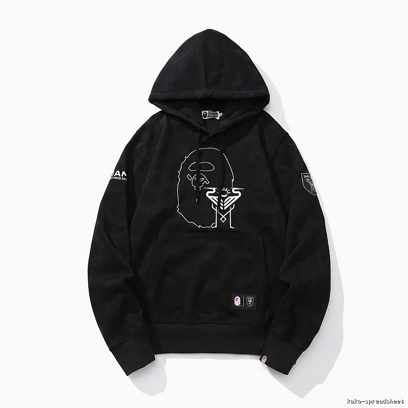 Bape Ape Man series trendy black hoodie
