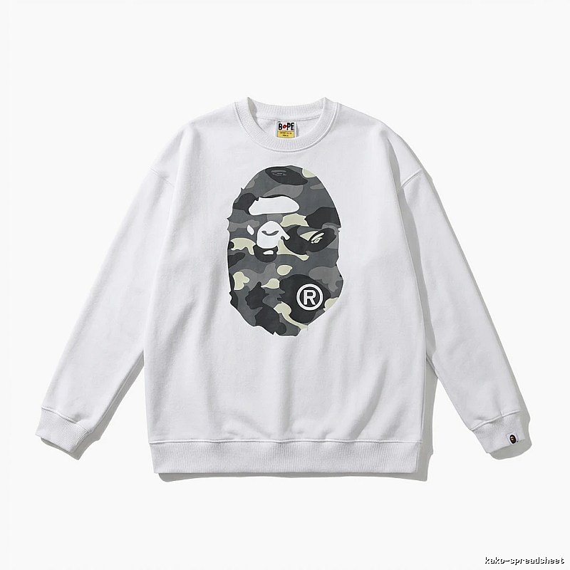 Bape Camouflage Ape Face White Sweatshirt