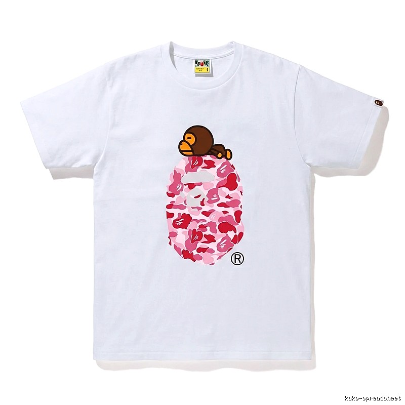 Bape camouflage cartoon-style white T-shirt