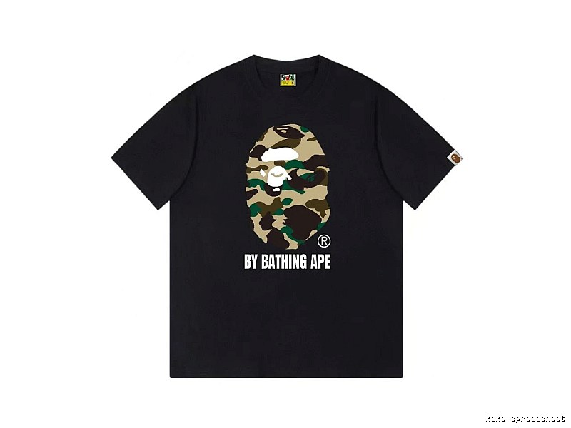 Bape camouflage style black T-shirt