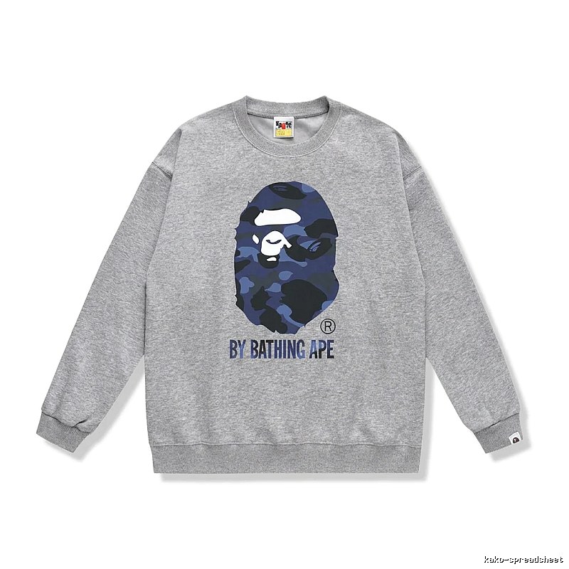 Bape camouflage-style gray sweatshirt