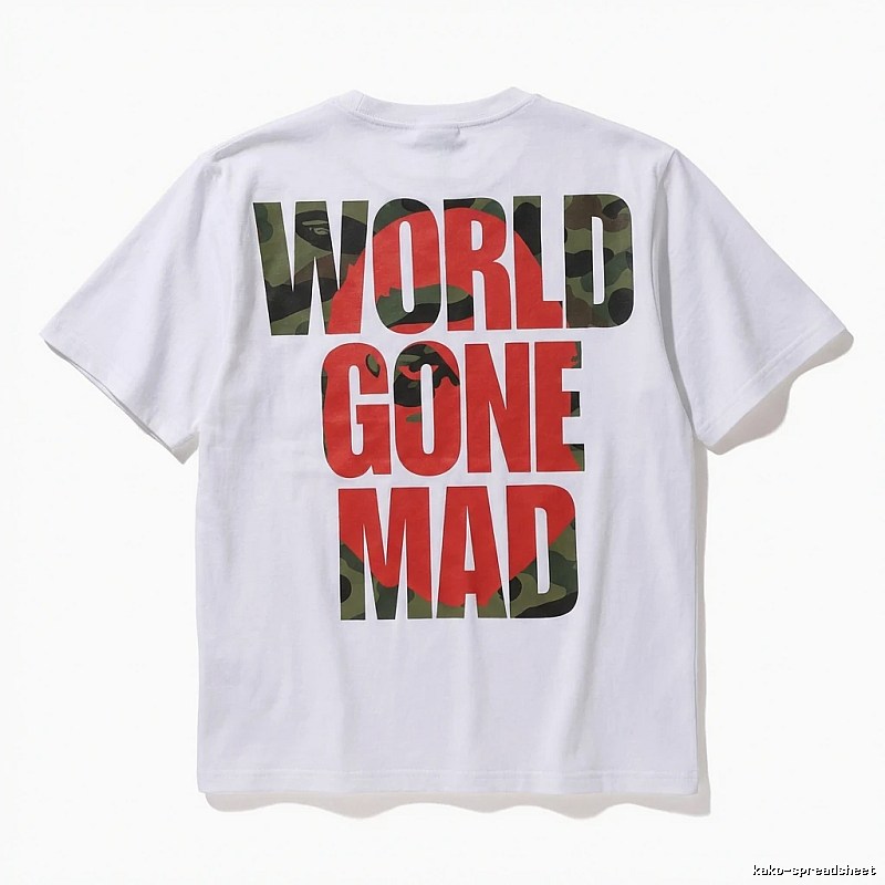 Bape camouflage style white T-shirt
