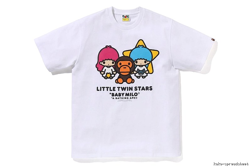 Bape cartoon and childlike white T-shirt