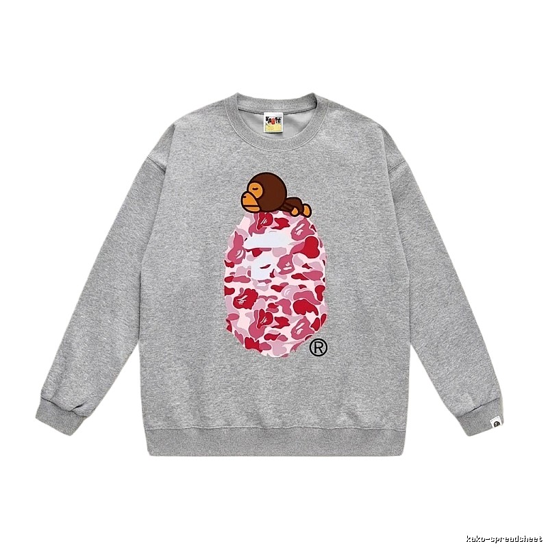 Bape cartoon camouflage style gray sweatshirt