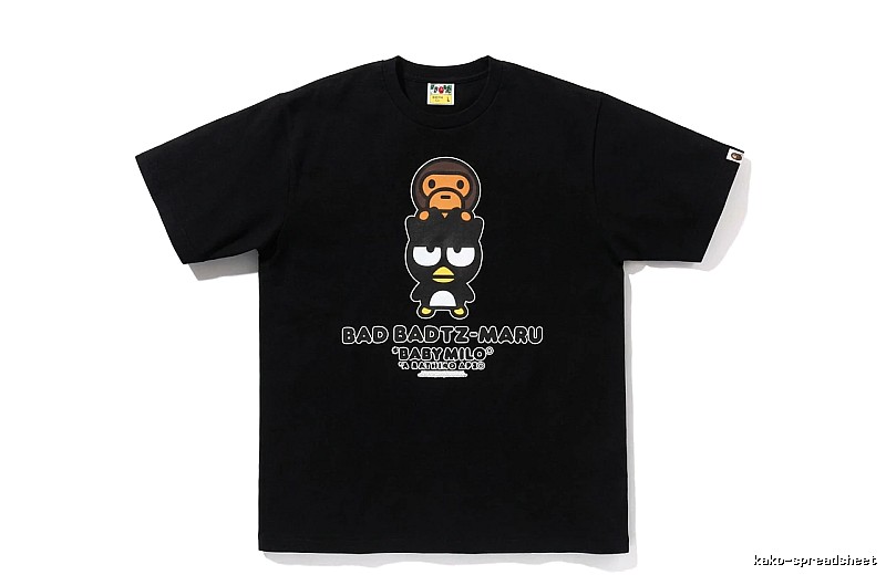 Bape Cartoon Trendy and Cool Style Black T-shirt