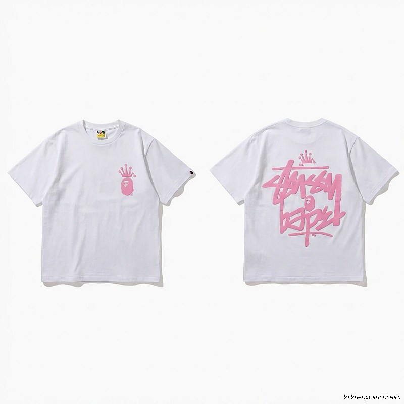 Bape Crown Graffiti Style White T-shirt