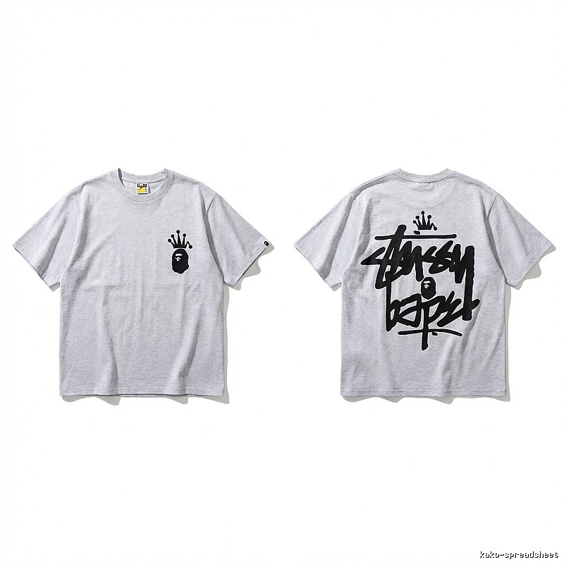 Bape Crown Trendy and Cool Style White T-shirt