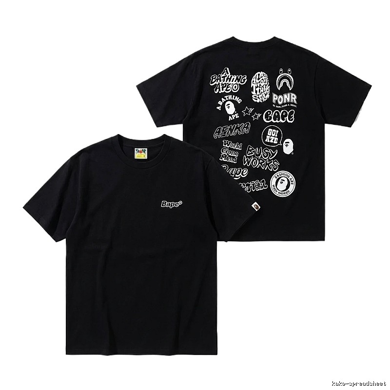 Bape letter print black T-shirt