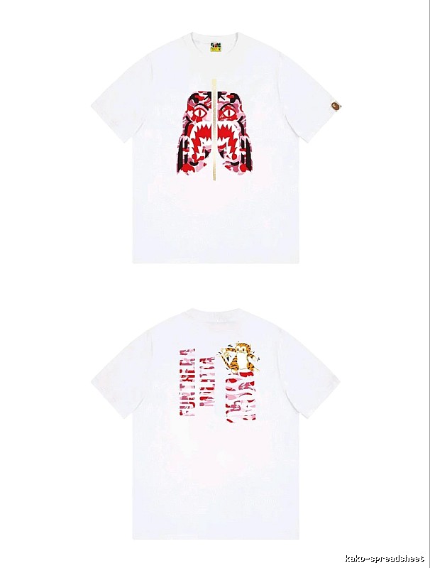 Bape Shark Camouflage Style White T-shirt