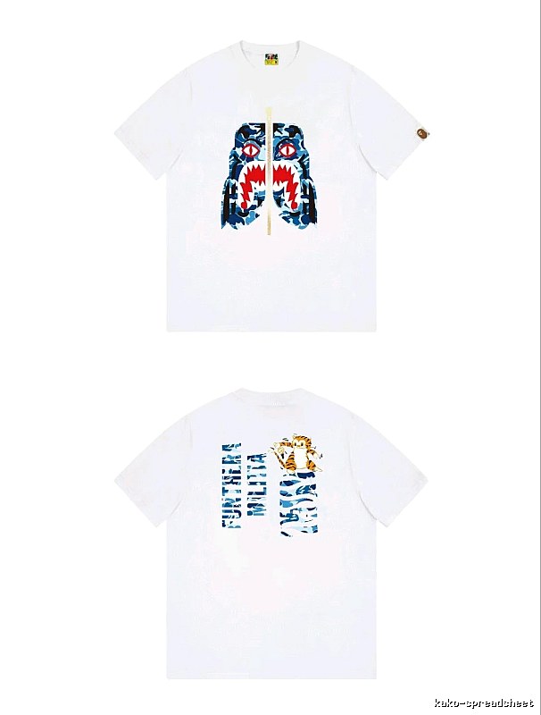 Bape Shark Print White T-shirt