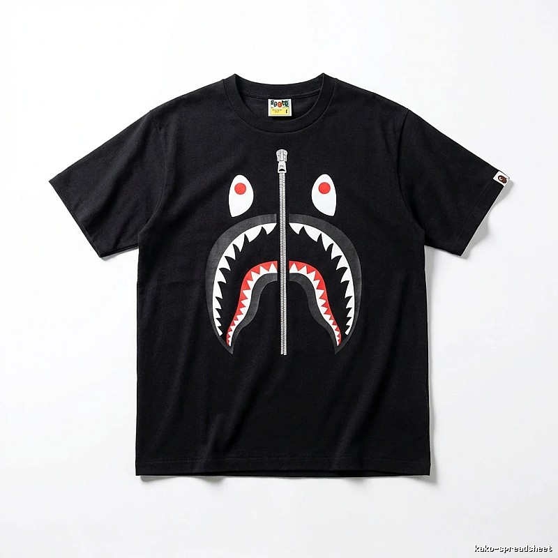 Bape Shark series black short-sleeved shirt