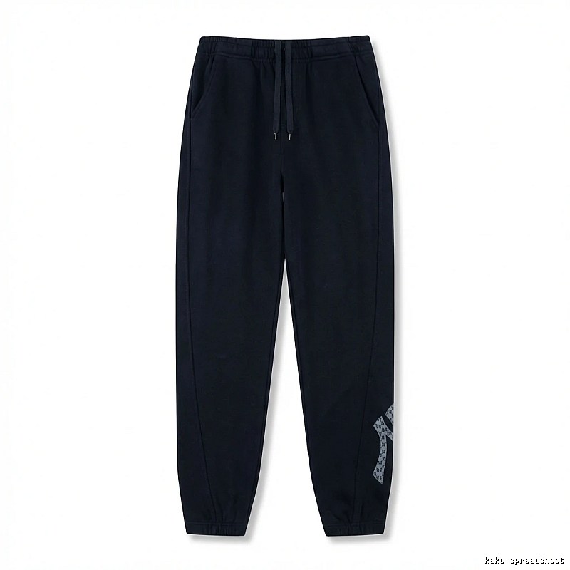 Basic style casual black pants of MLB