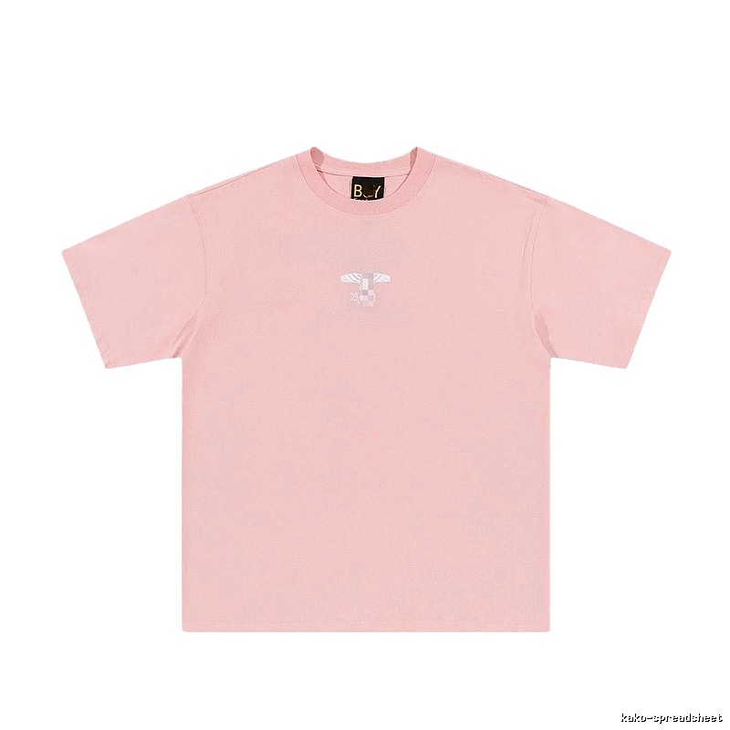 BOY Wing Print Street-style Pink Short Sleeve T-Shirt
