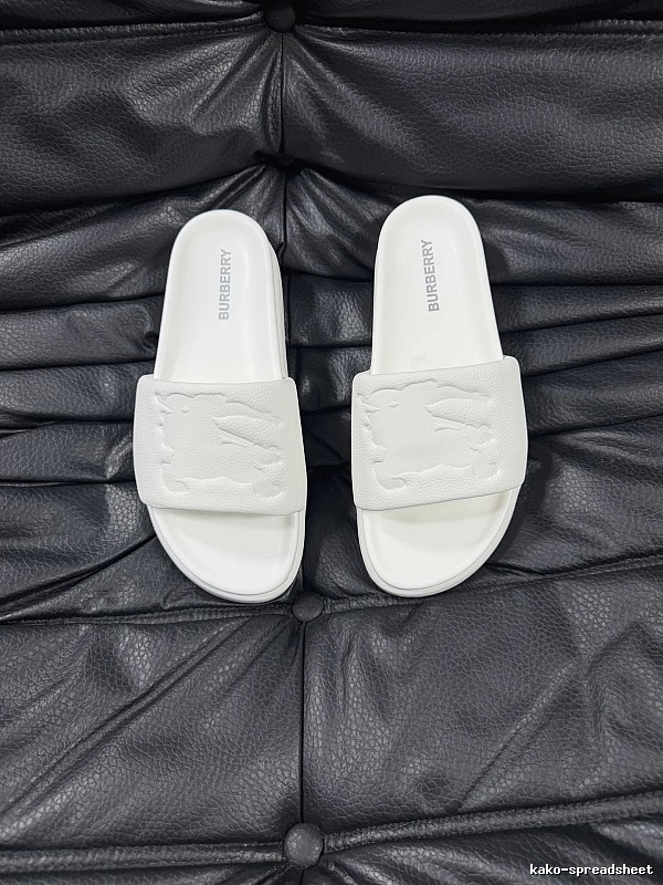 Burberry Embossed Equestrian Knight Minimalist White Slides