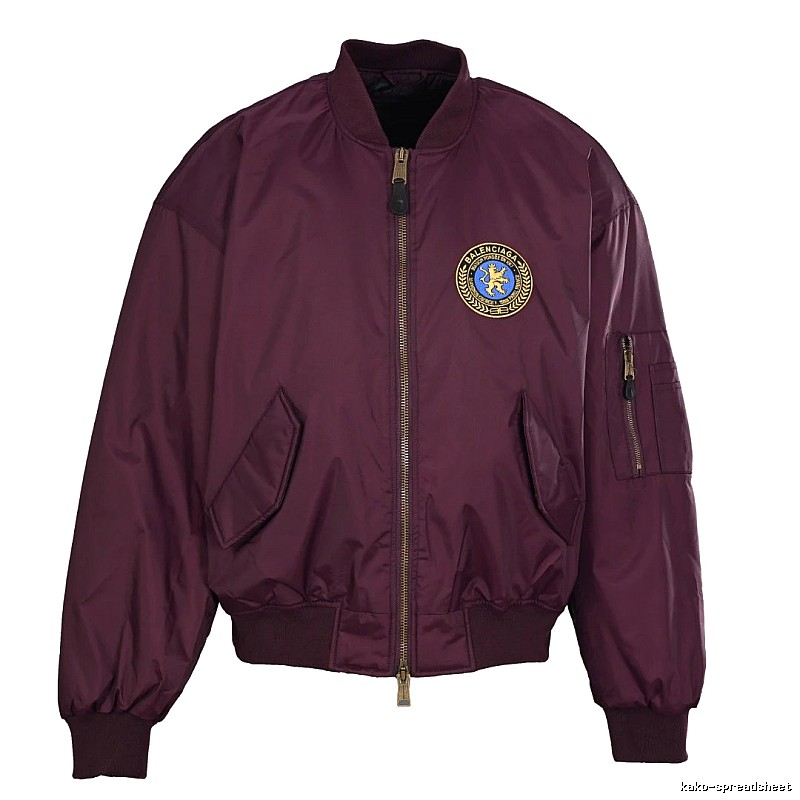 Burgundy Badge Bomber Jacket - C.P. Commuter