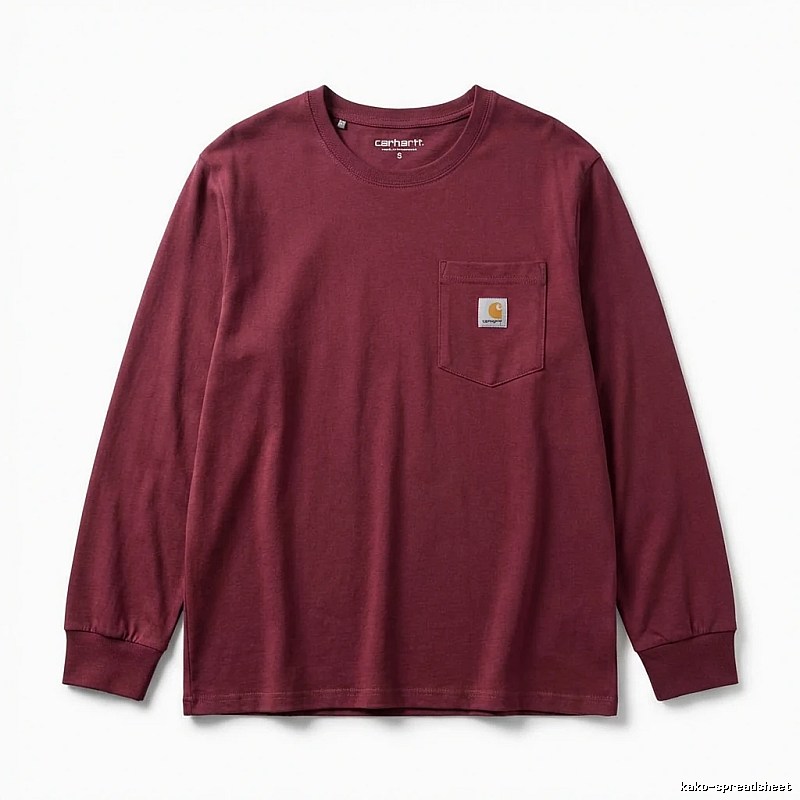Carhartt basic simple wine red long sleeves