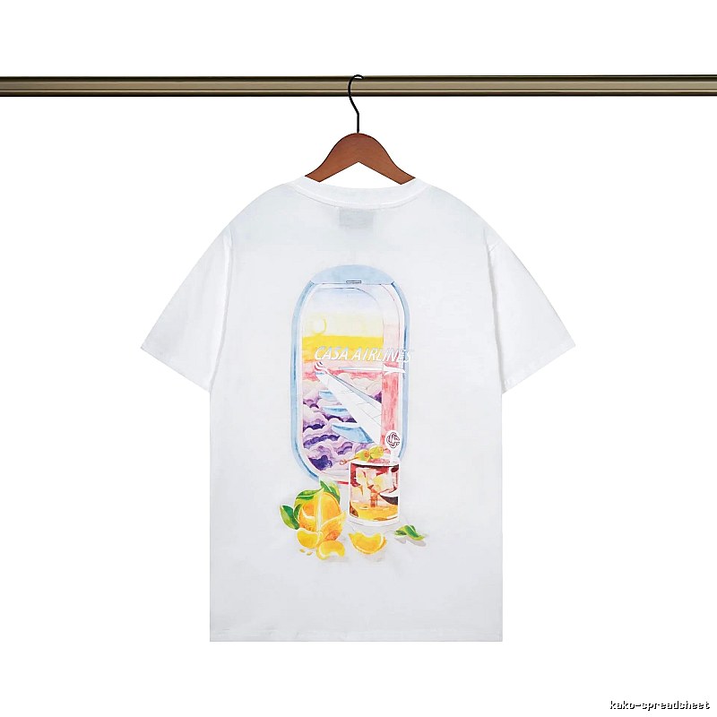 Casablanca Aviation Series Trendy Brand White T-shirt