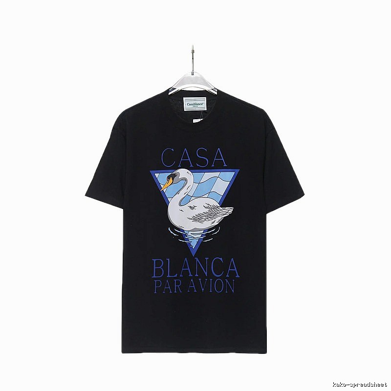 Casablanca black T-shirt with swan print
