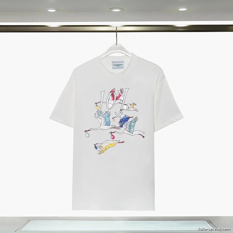 Casablanca Crane Print Wind White T-shirt