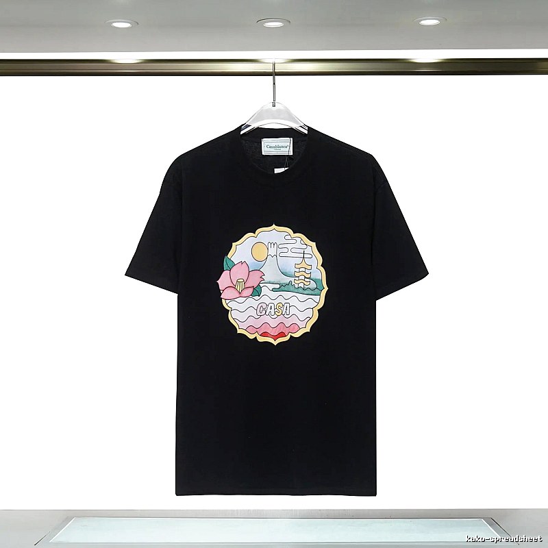 Casablanca Print Retro Style Black T-shirt