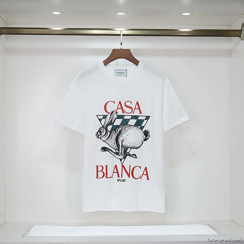 Casablanca Rabbit Element Fashion White T-shirt
