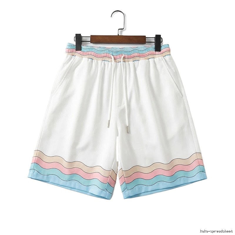 Casablanca Wave Pattern Casual White Shorts