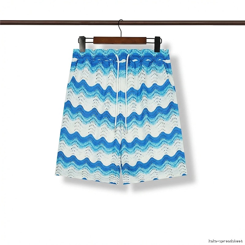 Casablanca Wave Style Blue and White Shorts
