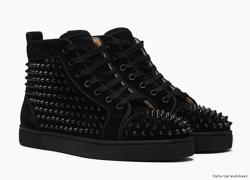 Christian Louboutin Rivet Punk Style Black Shoes