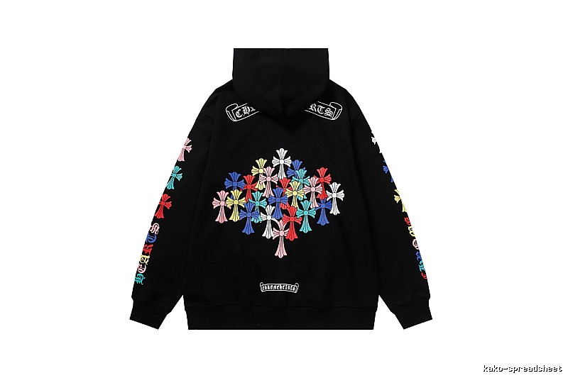 Chrome Hearts Compact Cross graphic hoodie Black Blue Cross for Sport-Inspired Styling