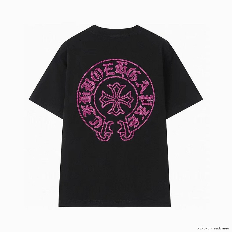 Chrome Hearts Cross-embroidered Cool & Trendy Black Short-sleeve T-shirt