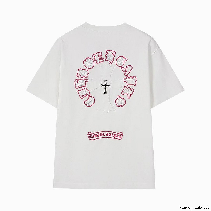 Chrome Hearts Cross Embroidered Street Style White T-Shirt