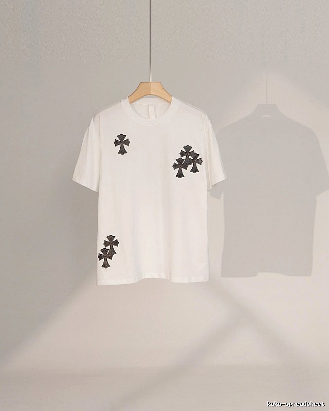 Chrome Hearts Cross Patch Street Style White T-Shirt