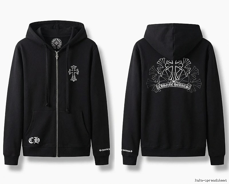Chrome Hearts Cross Print Style Black Sweatshirt