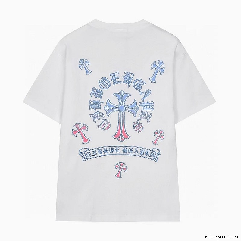Chrome Hearts Cross Print Trendy Street Style White Short-sleeve T-shirt