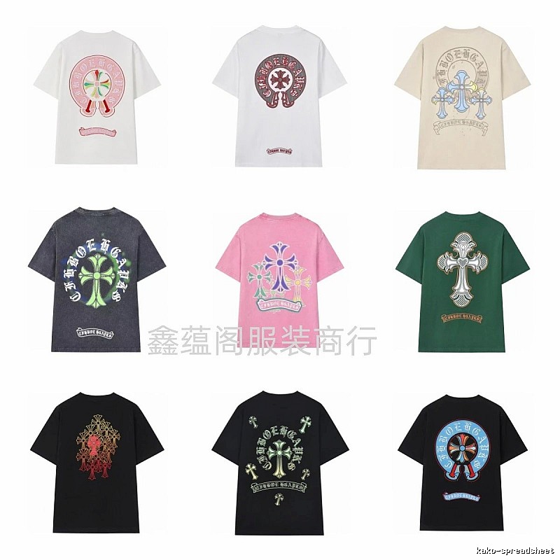 Chrome Hearts Cross Street Style Multi-color Short-sleeve T-shirt