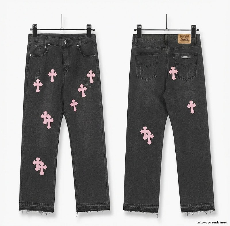 Chrome Hearts Cross Trendy and Cool Style Black Pants