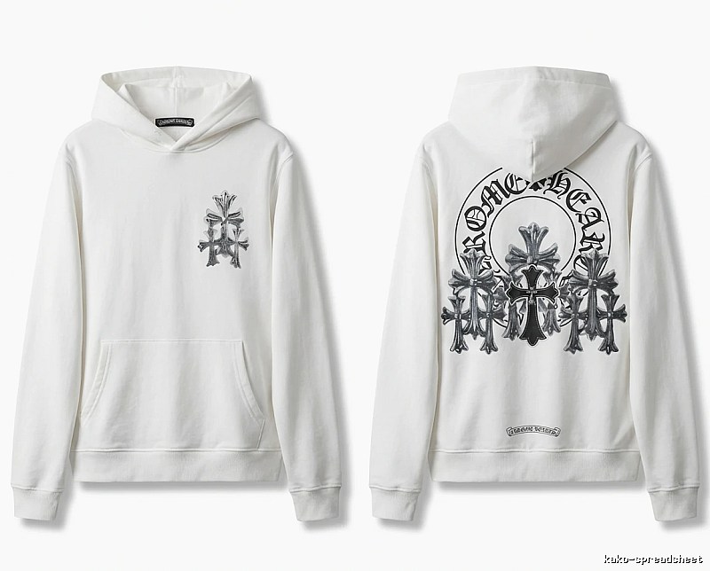 Chrome Hearts Cross Trendy and Cool Style White Hoodie