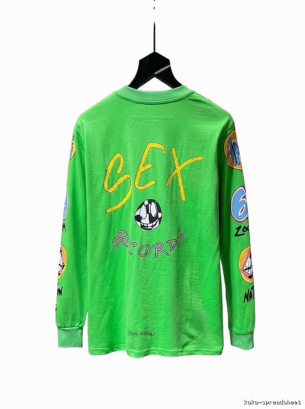 Chrome Hearts fluorescent green graffiti-style long-sleeved shirt