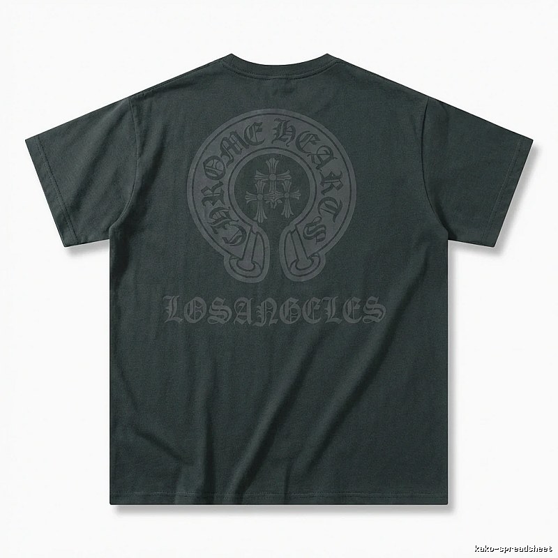 Chrome Hearts Gothic Style Dark Grey T-shirt