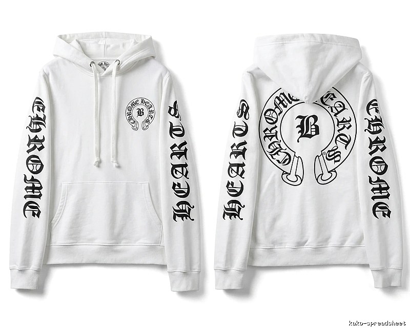 Chrome Hearts Gothic-style white hoodie