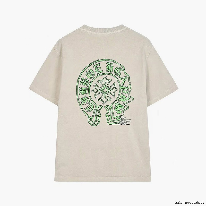 Chrome Hearts Horseshoe Cross Print Street Style Off-white T-shirt