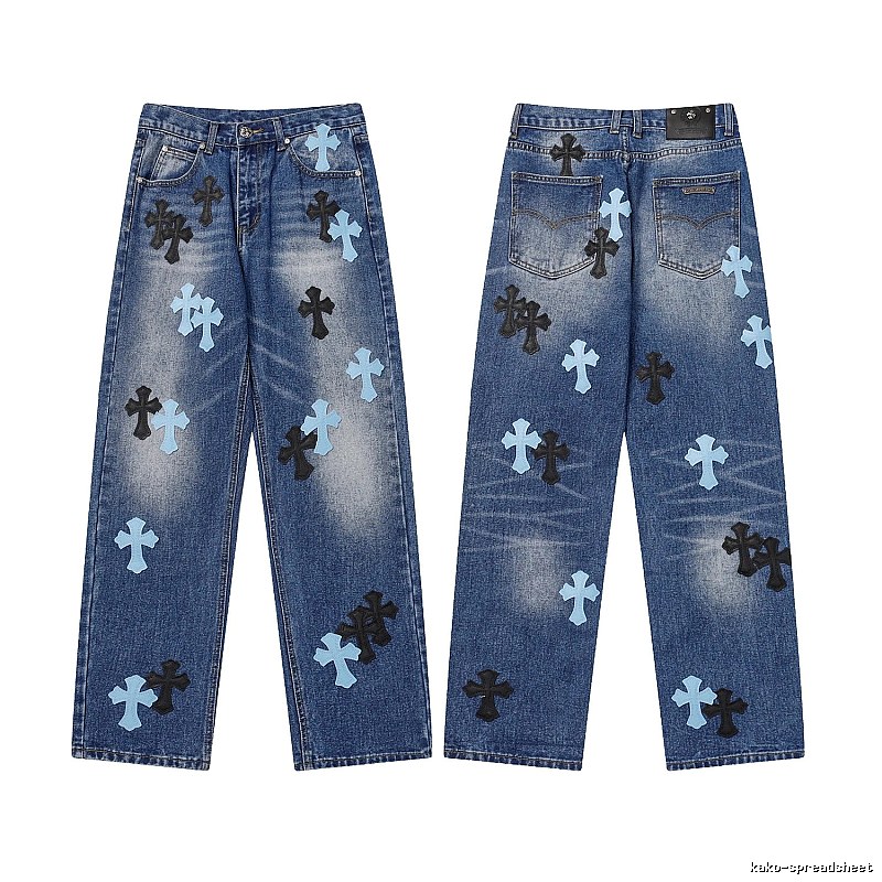 Chrome Hearts Monogram Graphic jeans Light Denim Jeans for Casual Outfits