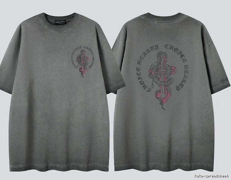 Chrome Hearts Spirit Snake Cross Vintage Smoke Grey Short-sleeve T-shirt