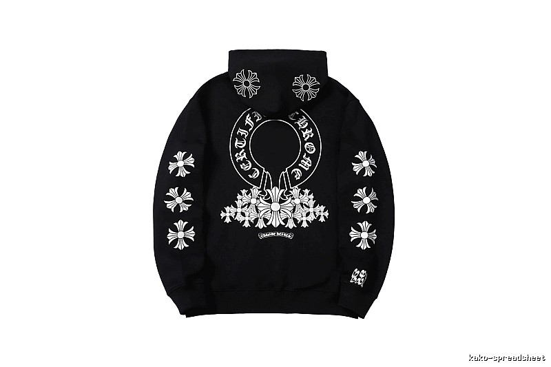 Chrome Hearts Urban Cross graphic hoodie Black Blue Cross with Statement Pattern
